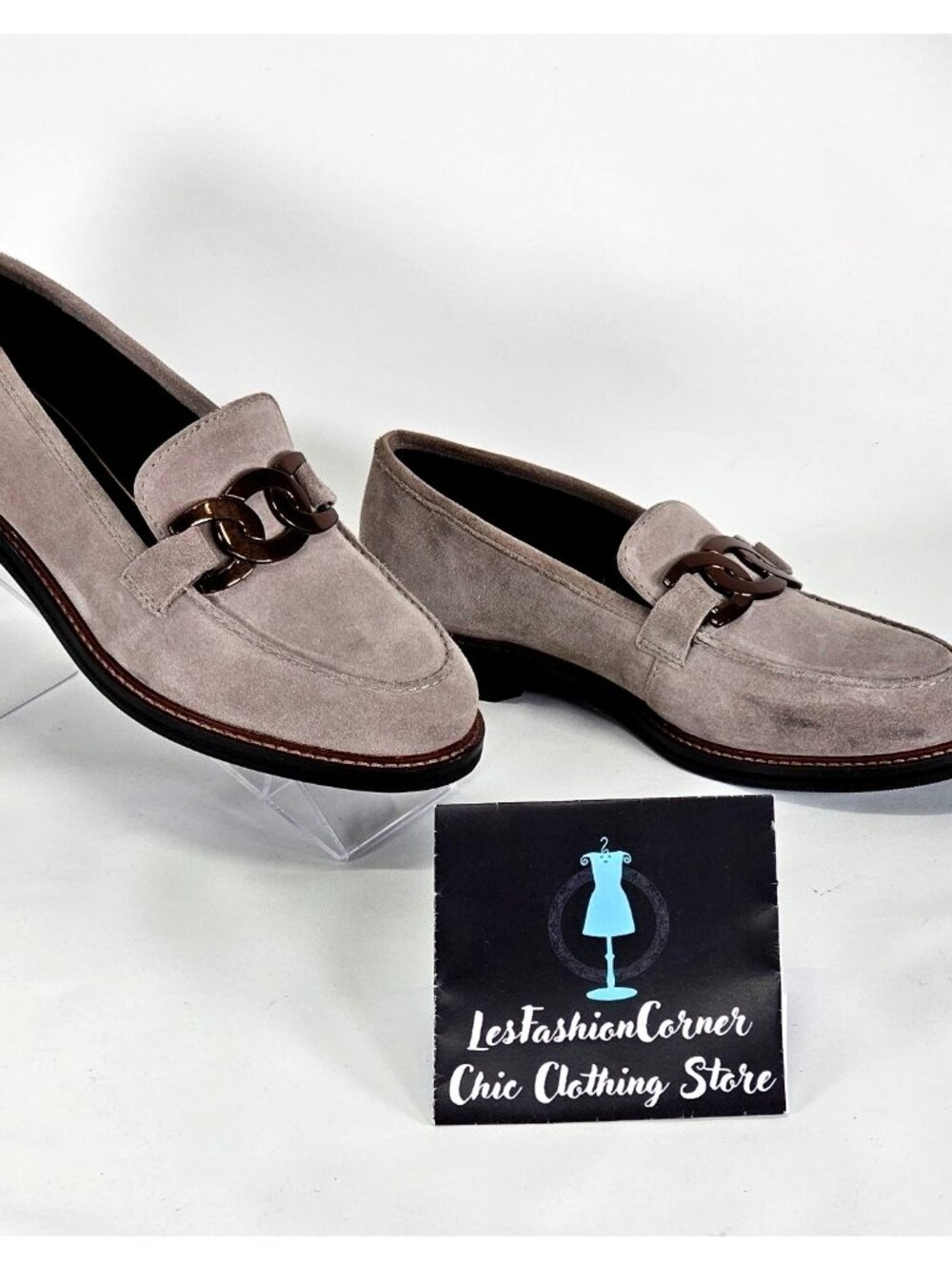 Ara Women's Kyle 2.0 Light Grey Suede High Soft Loafers Size 5.5 137 - Picture 3 of 16